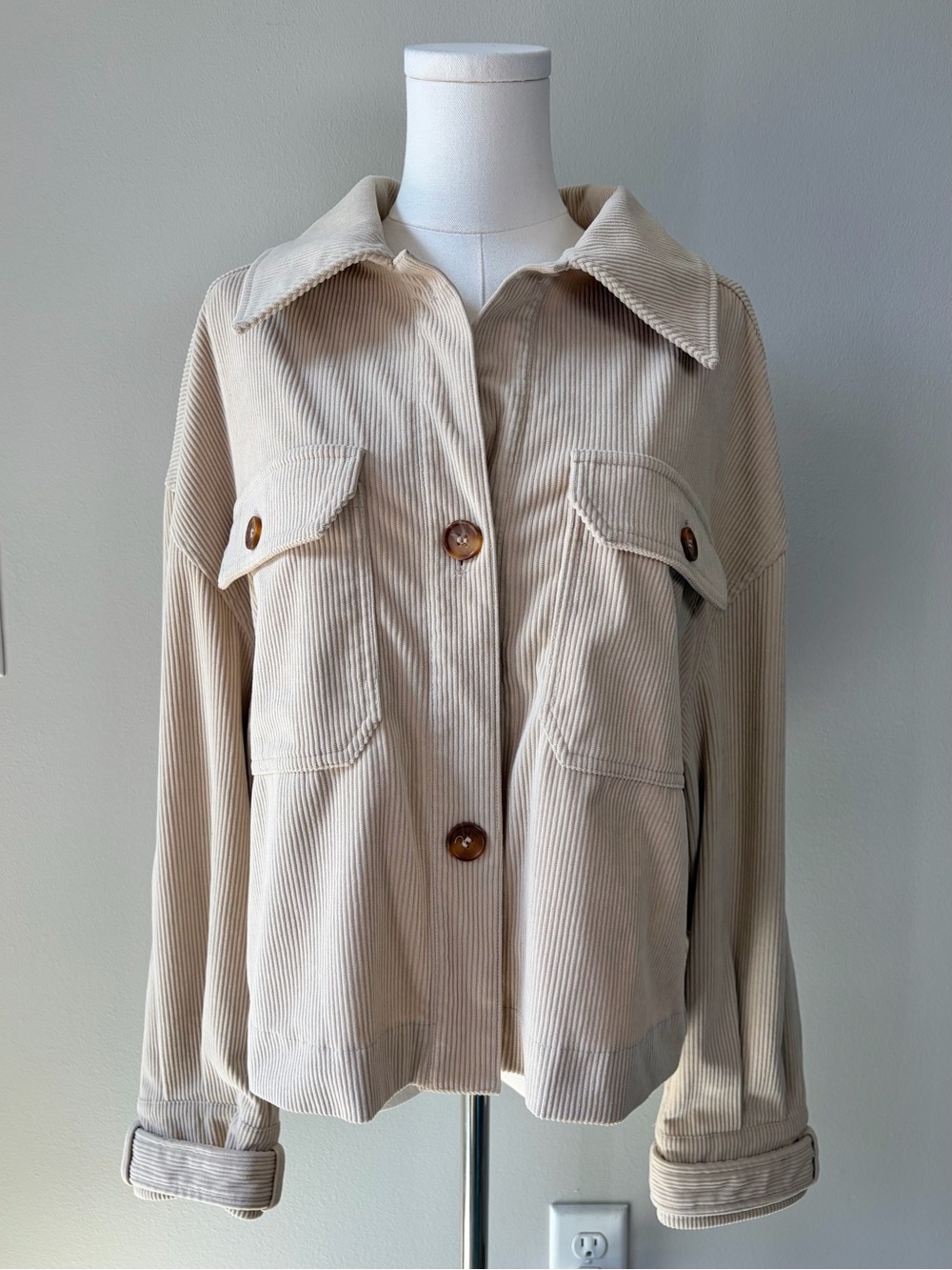 Avec Les Filles Cream Corduroy Jacket - Picture 10 of 10